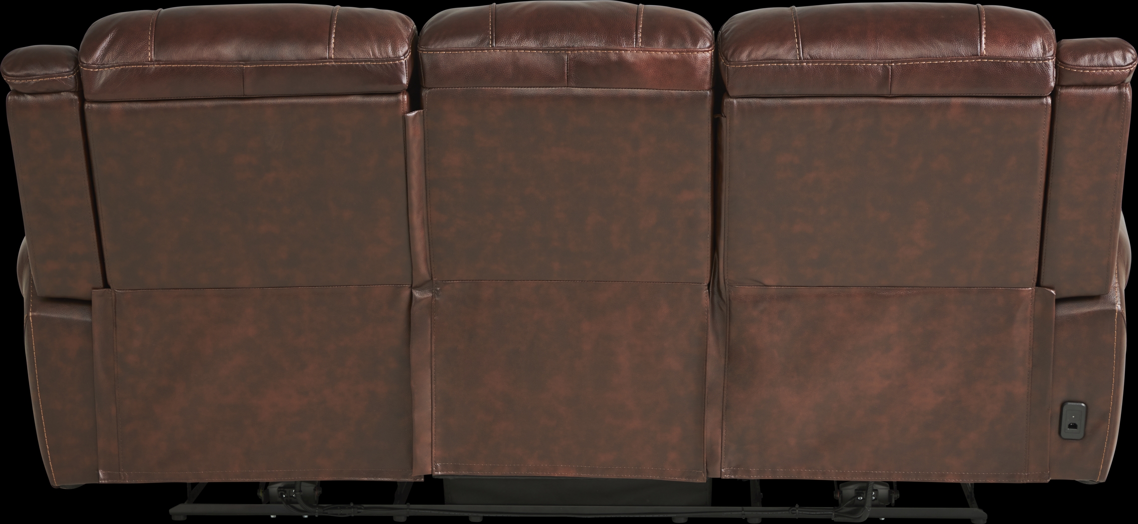 Amesbury Brown Leather 2 Pc Living Room with Dual Power Reclining Sofa - Thumbnail - Image 4