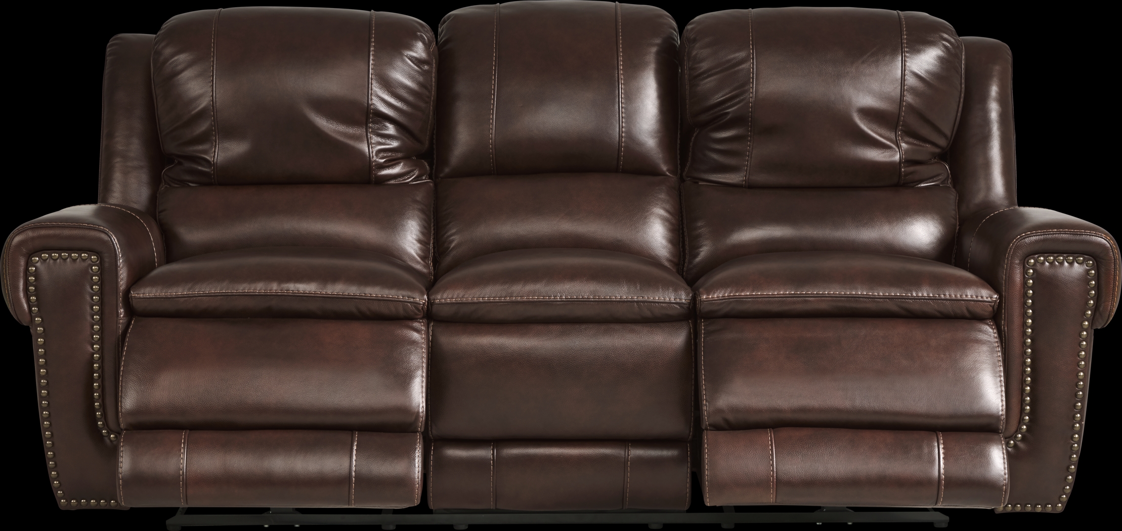 Amesbury Brown Leather 7 Pc Dual Power Reclining Living Room - Thumbnail - Image 3
