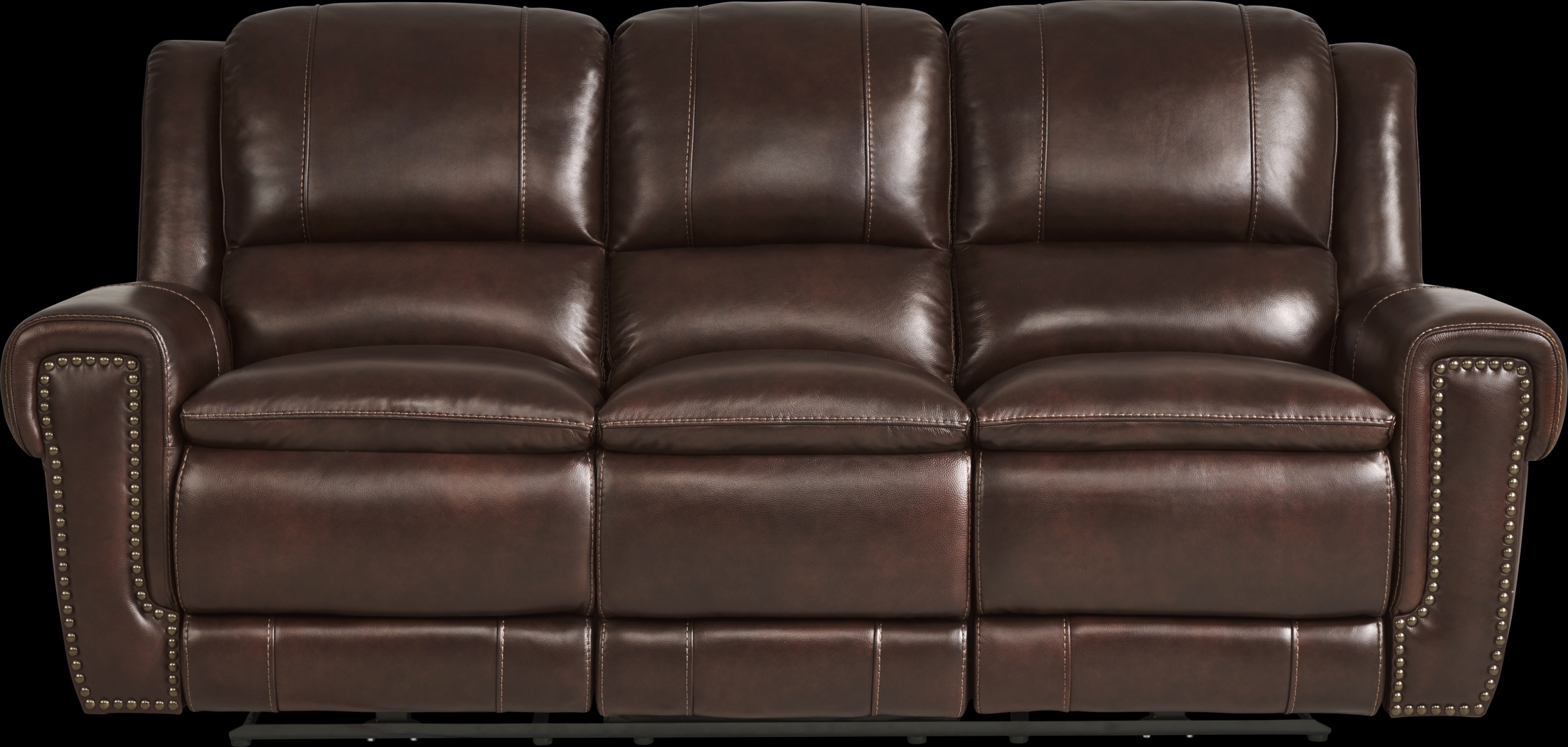 Amesbury Brown Leather 7 Pc Dual Power Reclining Living Room - Thumbnail - Image 2