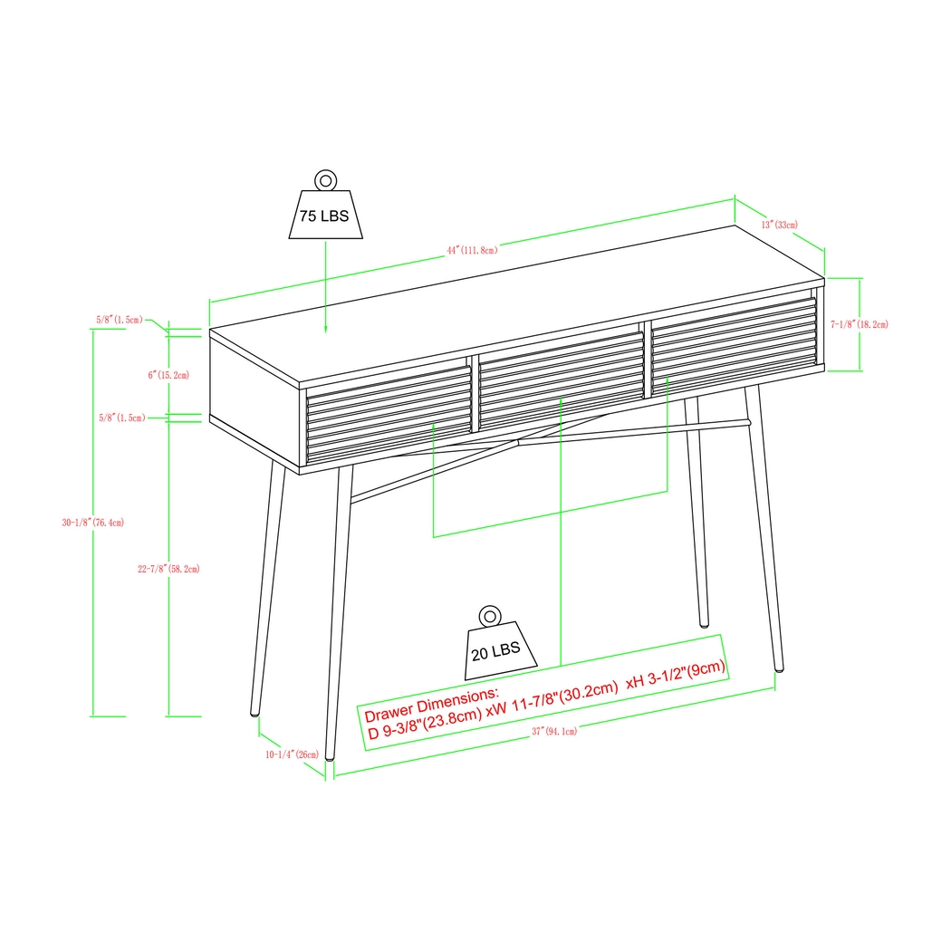 Amesite Walnut Sofa Table - Thumbnail - Image 8