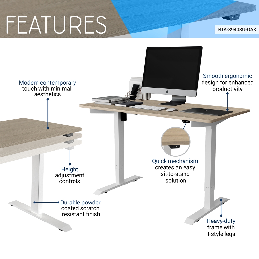 Ameslin Brown Adjustable Desk - Thumbnail - Image 3