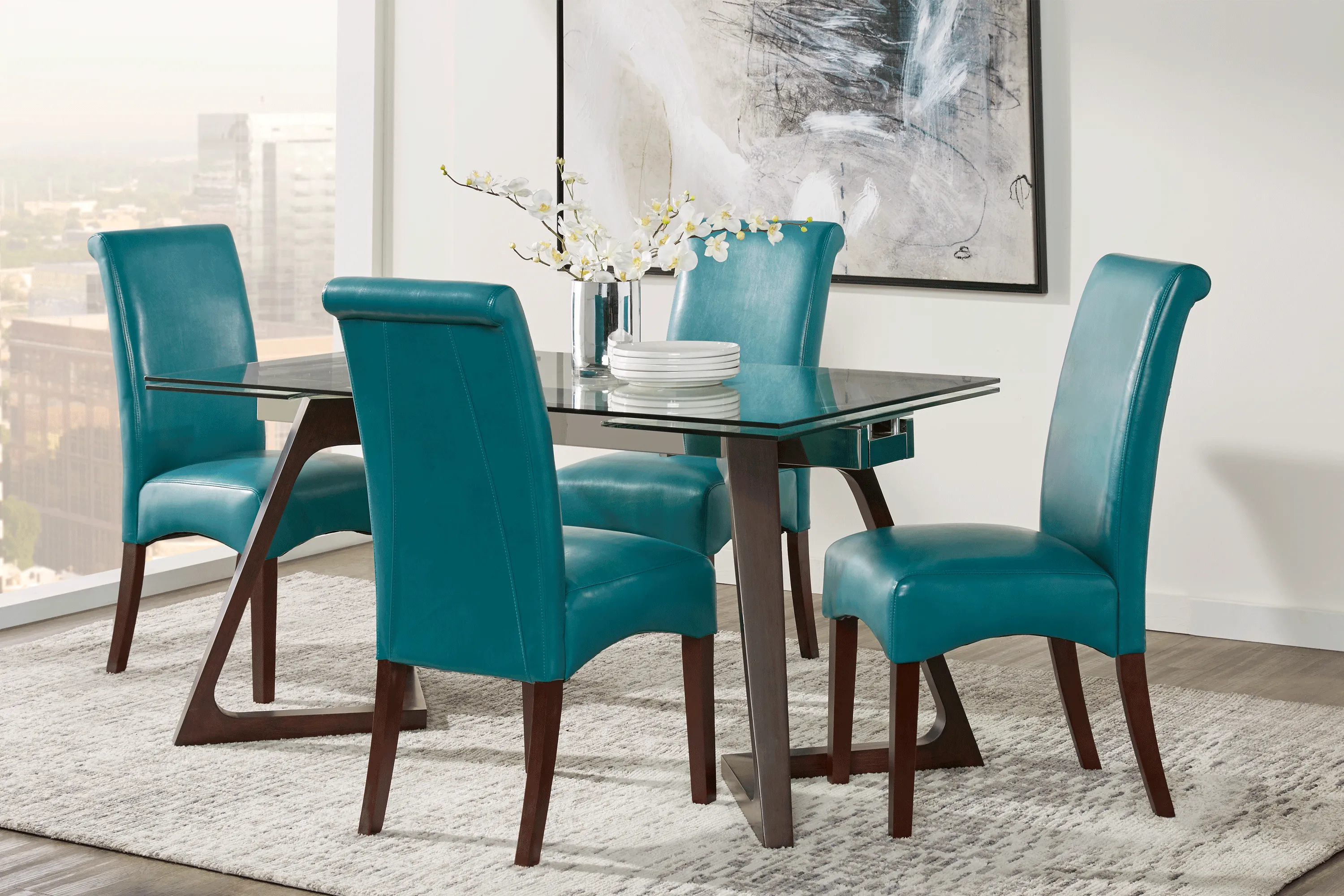 Amhearst Brown 5 Pc Rectangle Dining Set - Thumbnail - Image 1