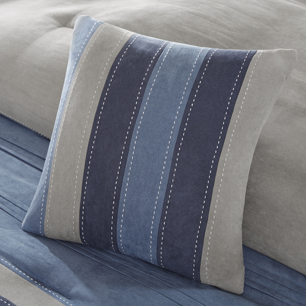 Amiah Navy 7 Pc King Comforter Set - Thumbnail - Image 5