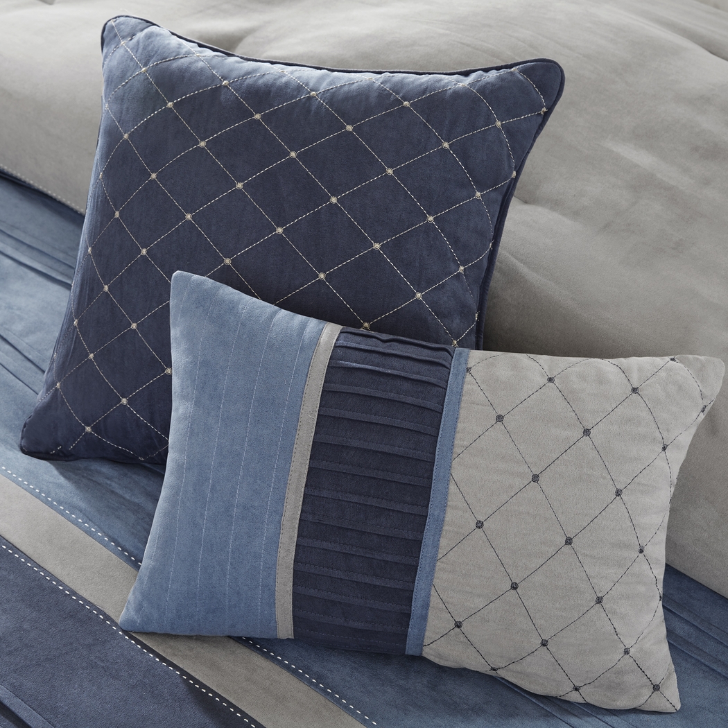 Amiah Navy 7 Pc King Comforter Set - Thumbnail - Image 6