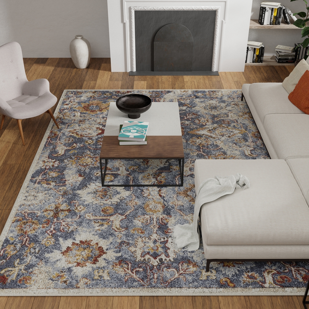Amibell Blue 5'3 x 7'3 Area Rug - Thumbnail - Image 2