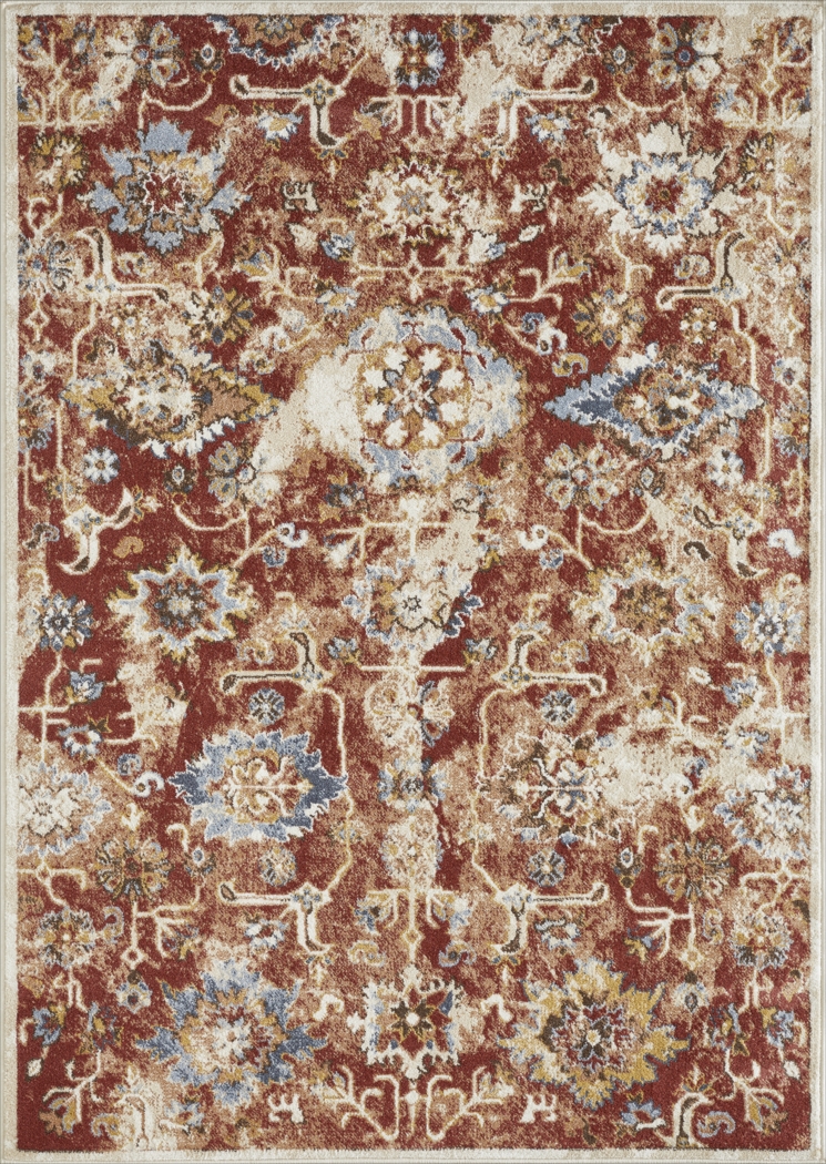 Amibell Orange 5'3 x 7'3 Area Rug - Thumbnail - Image 1