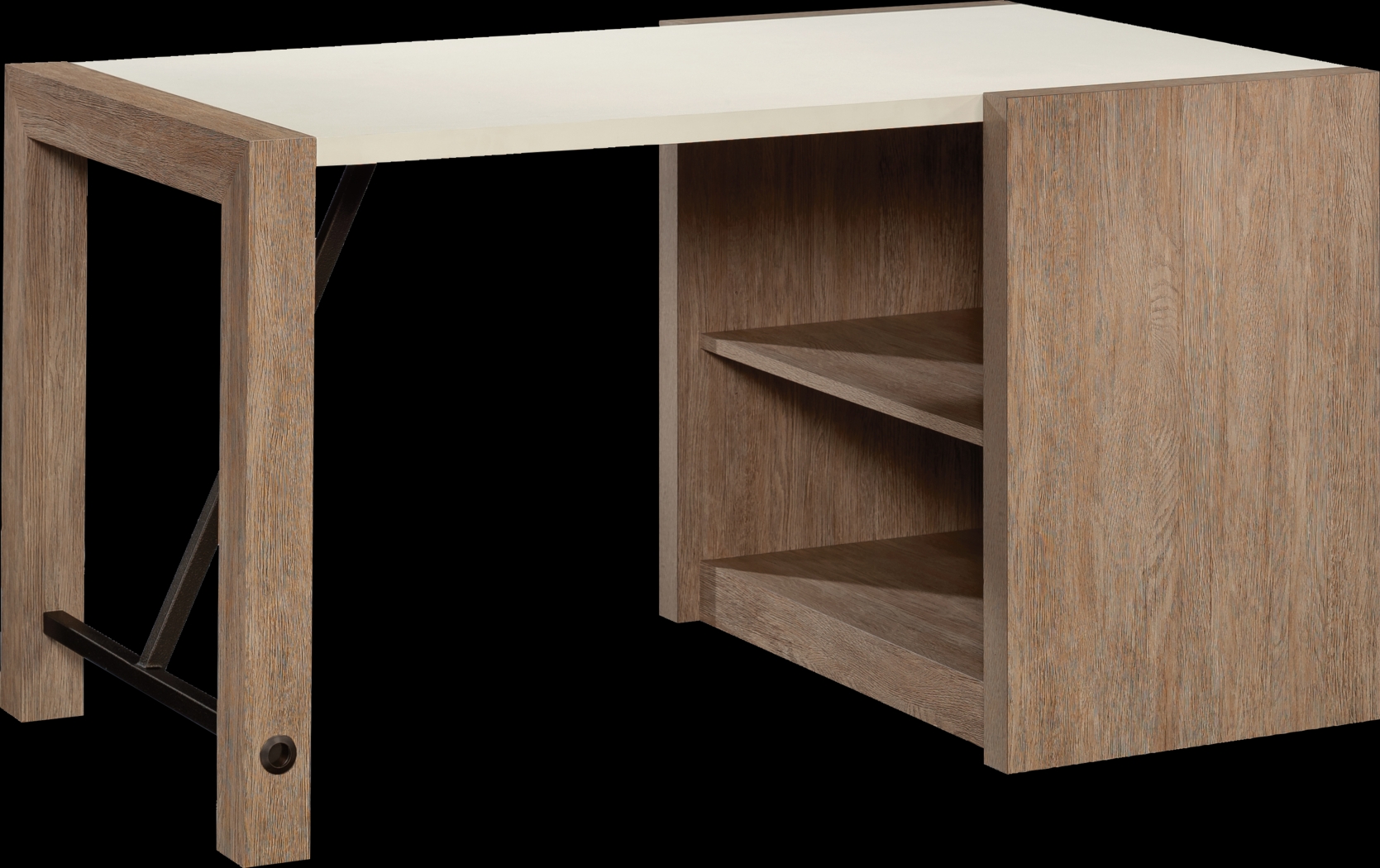 Amideo Brown Desk with Storage - Thumbnail - Image 1