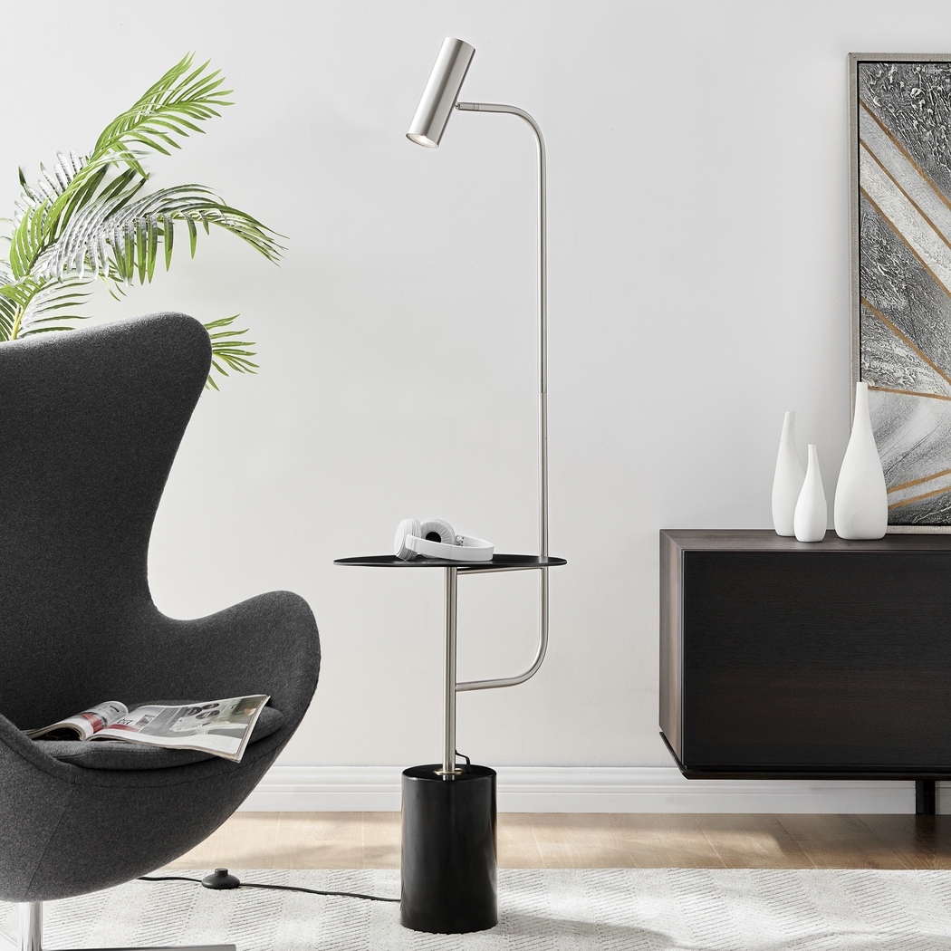 Amiee Court Nickel Floor Lamp - Thumbnail - Image 2