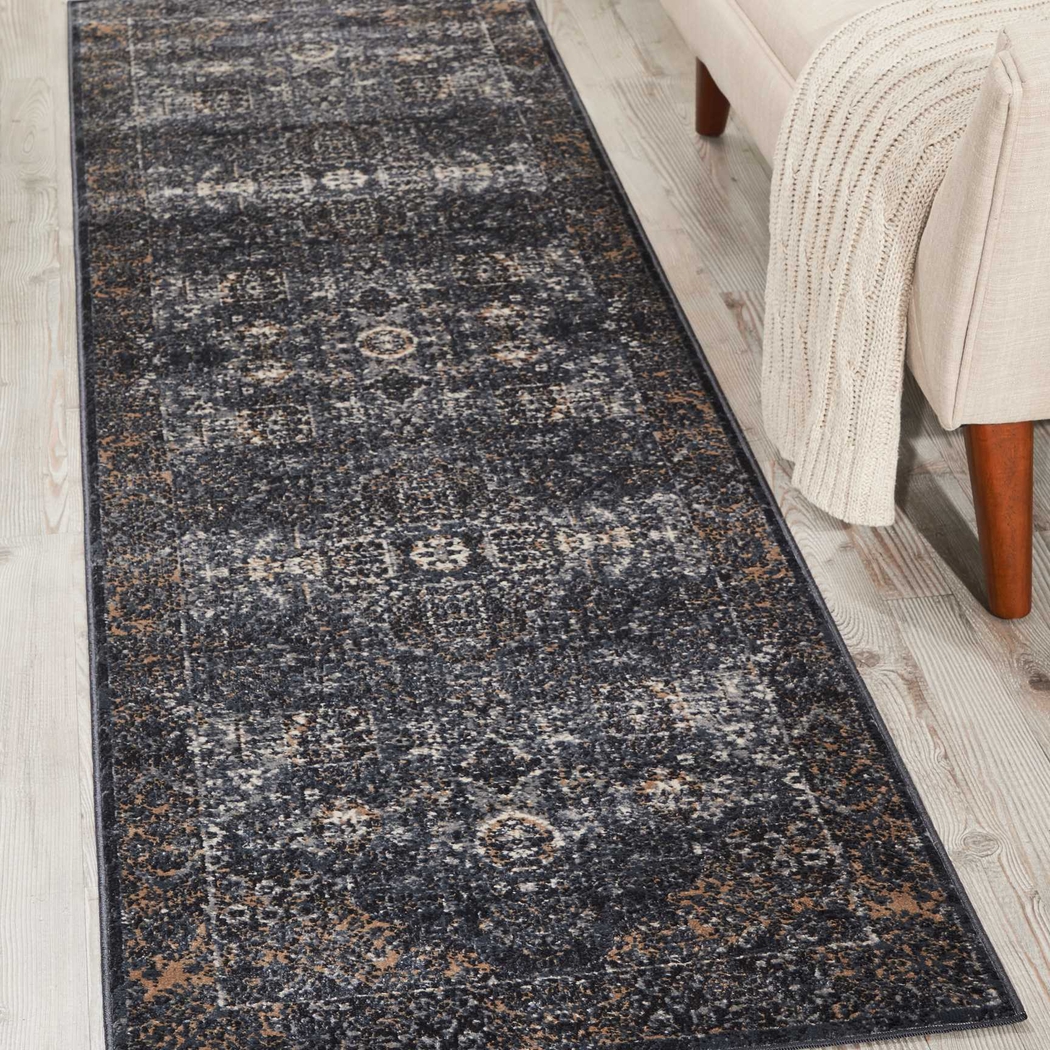 Amisia Navy 2'2 x 7'7 Runner Rug - Thumbnail - Image 4