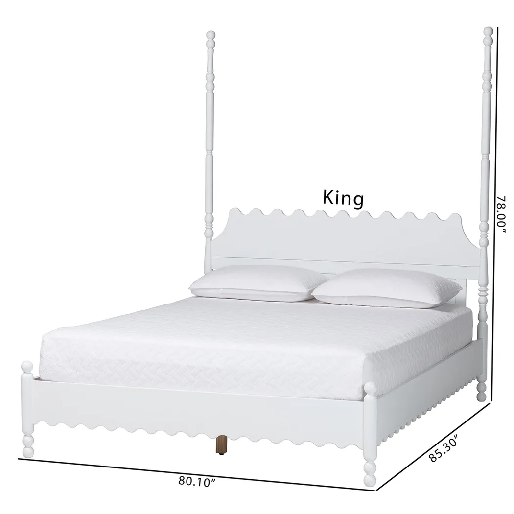 Amlai White King Platform Bed - Image 3