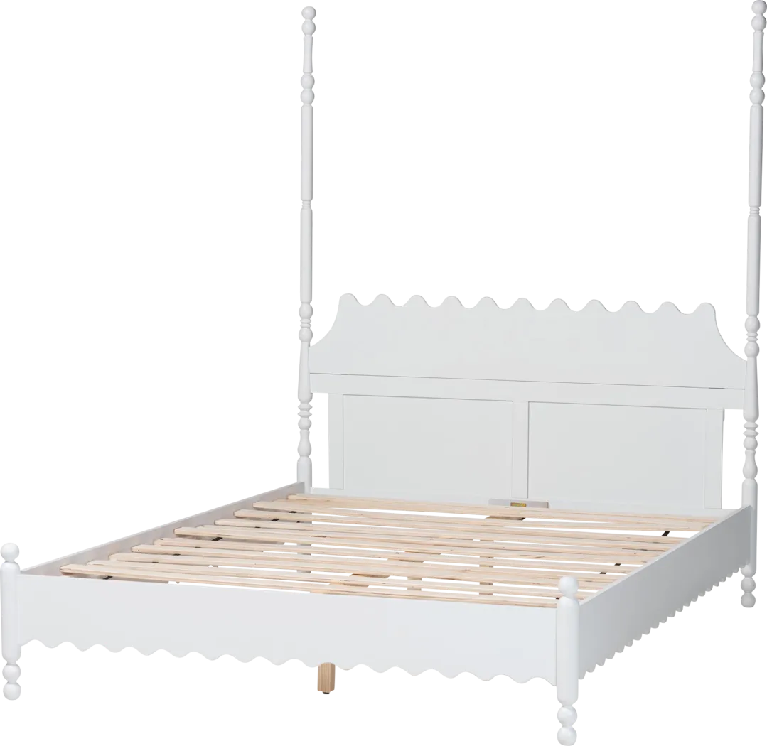 Amlai White King Platform Bed - Image 8