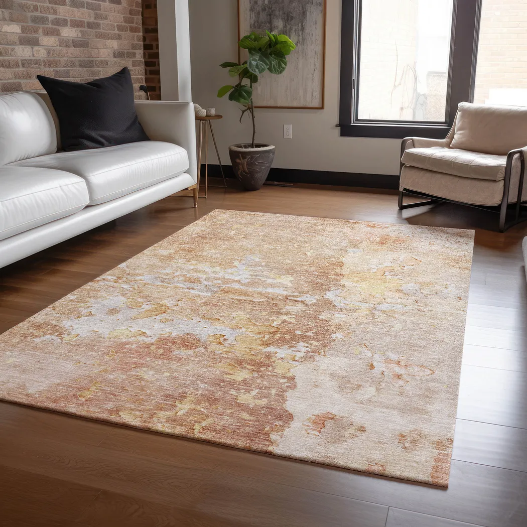 Amme Peach 5' x 8' Machine Washable Rug - Thumbnail - Image 2