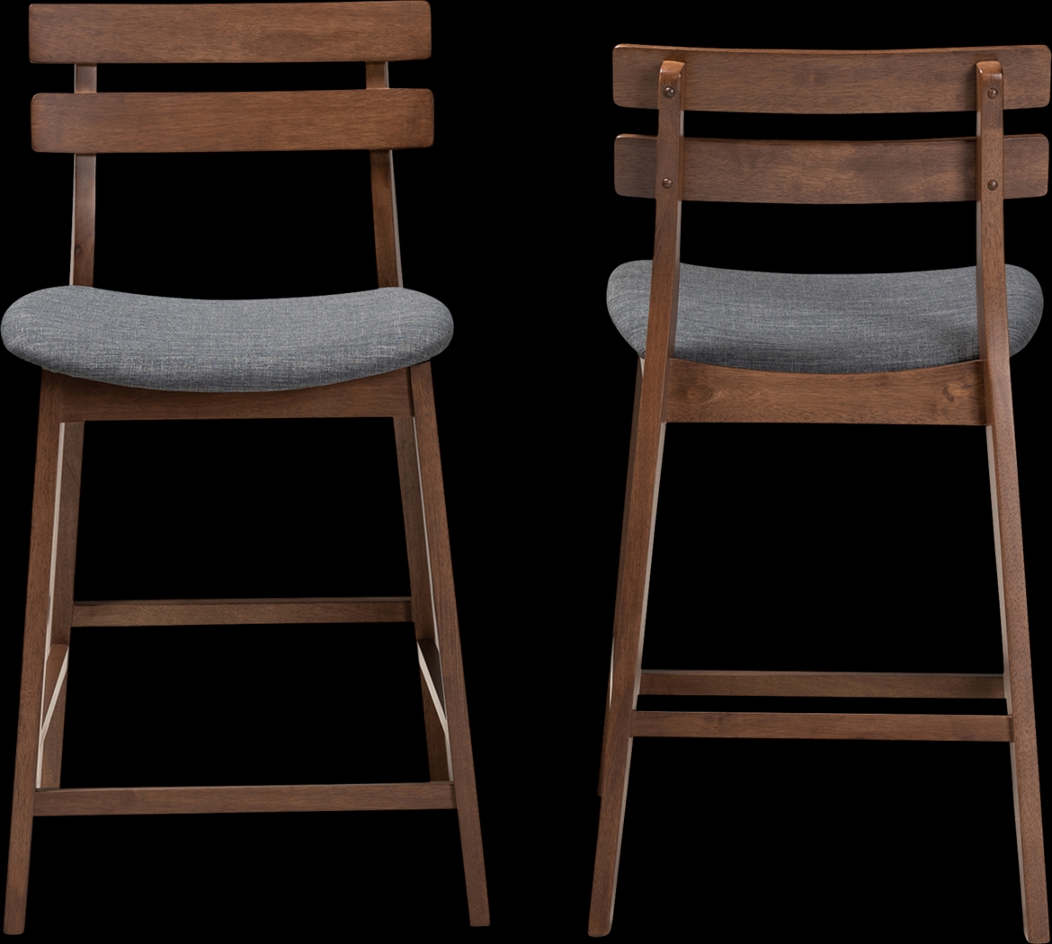 Ammerse Dark Gray Counter Stool, Set of 2 - Thumbnail - Image 2