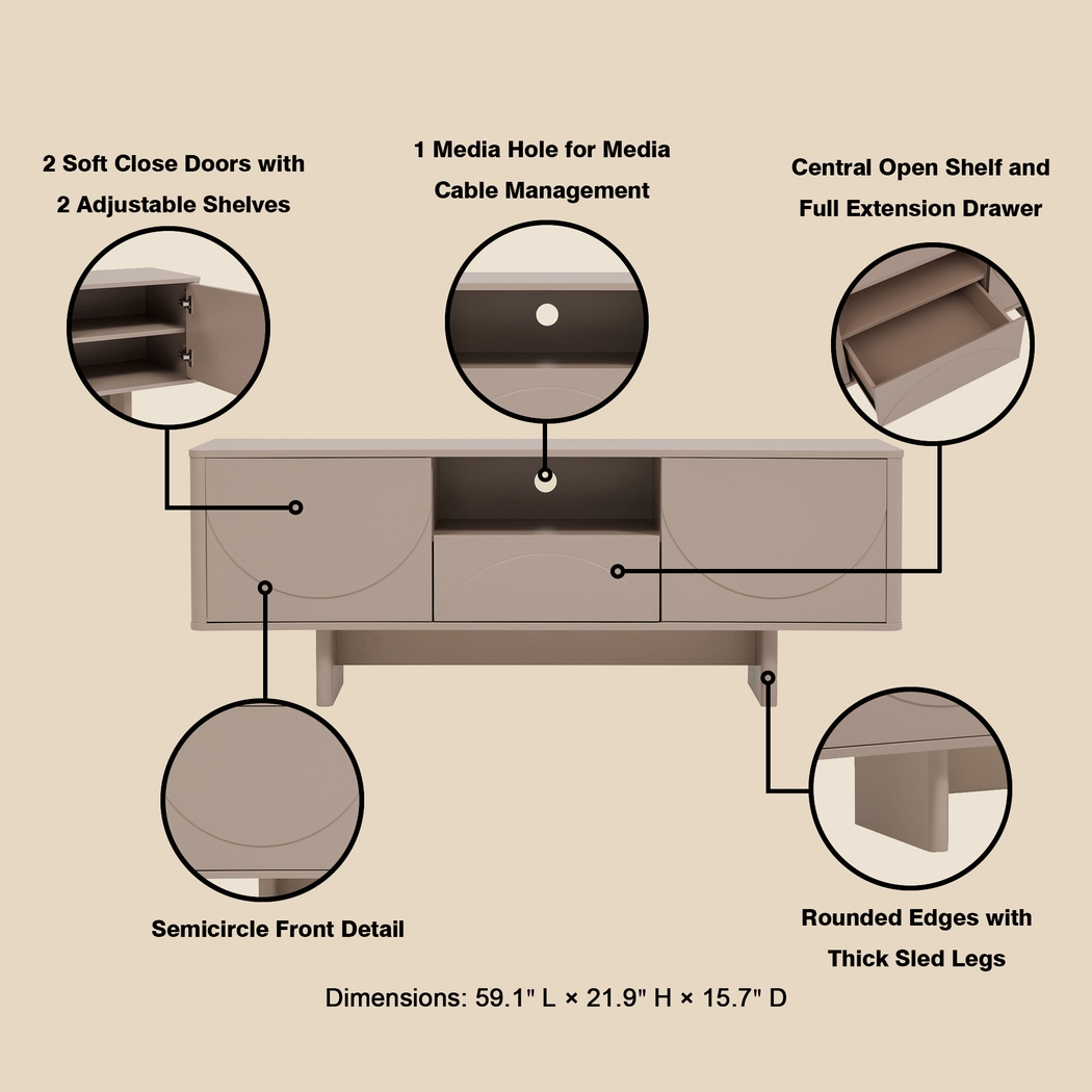 Ammons Brown 59.5 in. Console - Thumbnail - Image 6