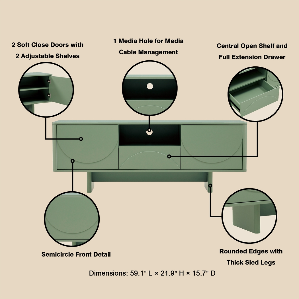 Ammons Green 59.5 in. Console - Thumbnail - Image 6