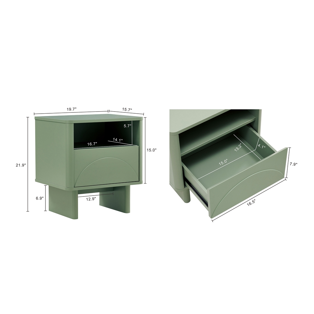 Ammons Green Nightstand - Thumbnail - Image 4