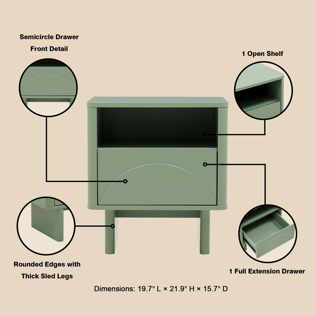 Ammons Green Nightstand - Thumbnail - Image 5