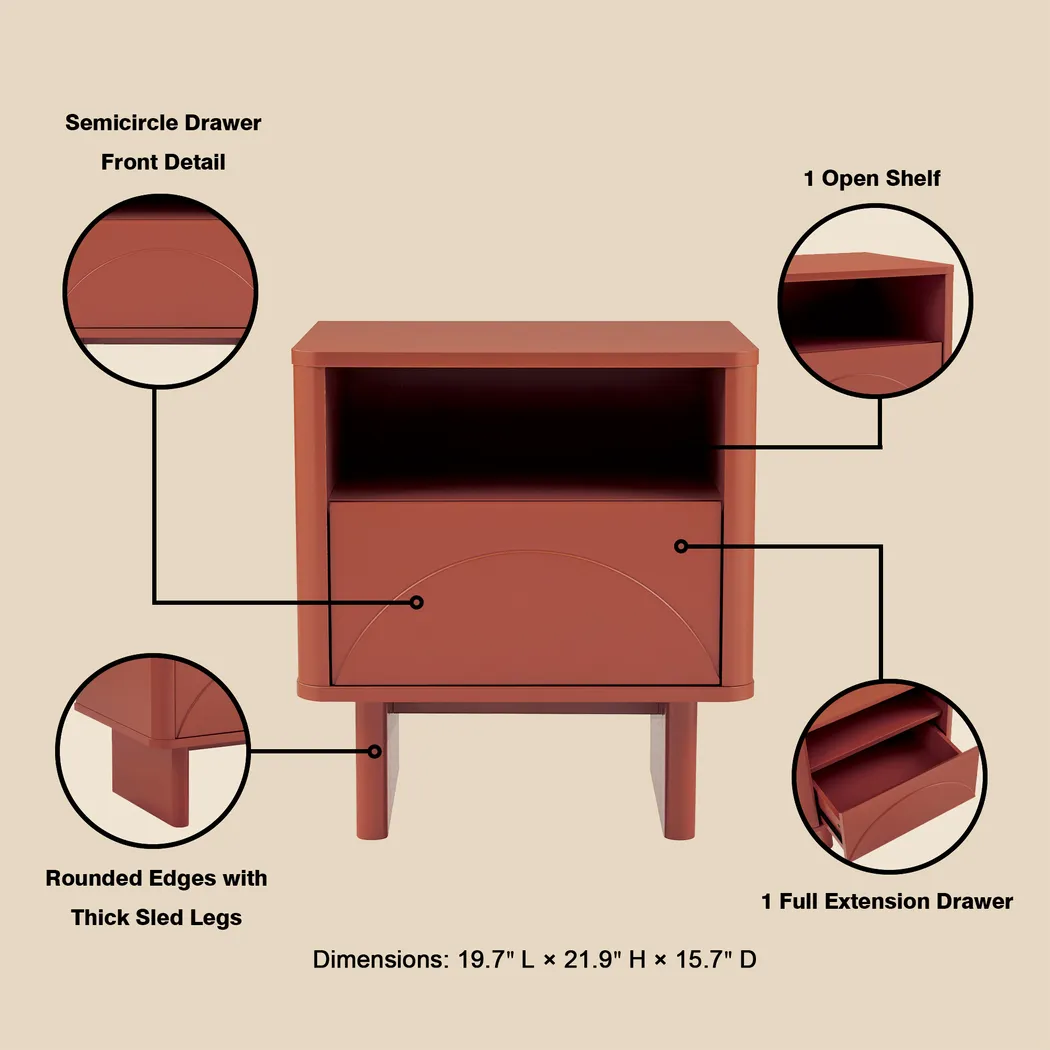 Ammons Terracotta Nightstand - Thumbnail - Image 5