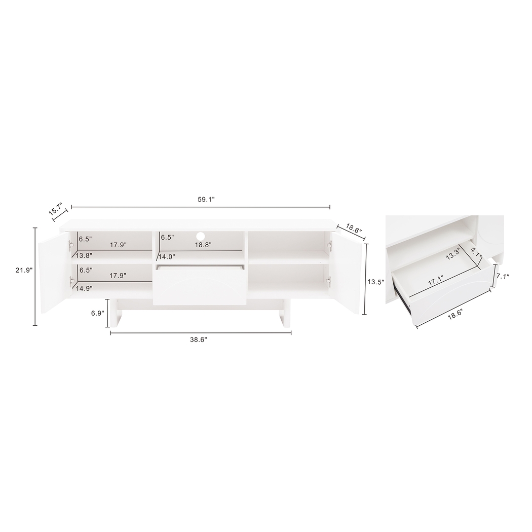 Ammons White 59.5 in. Console - Thumbnail - Image 5