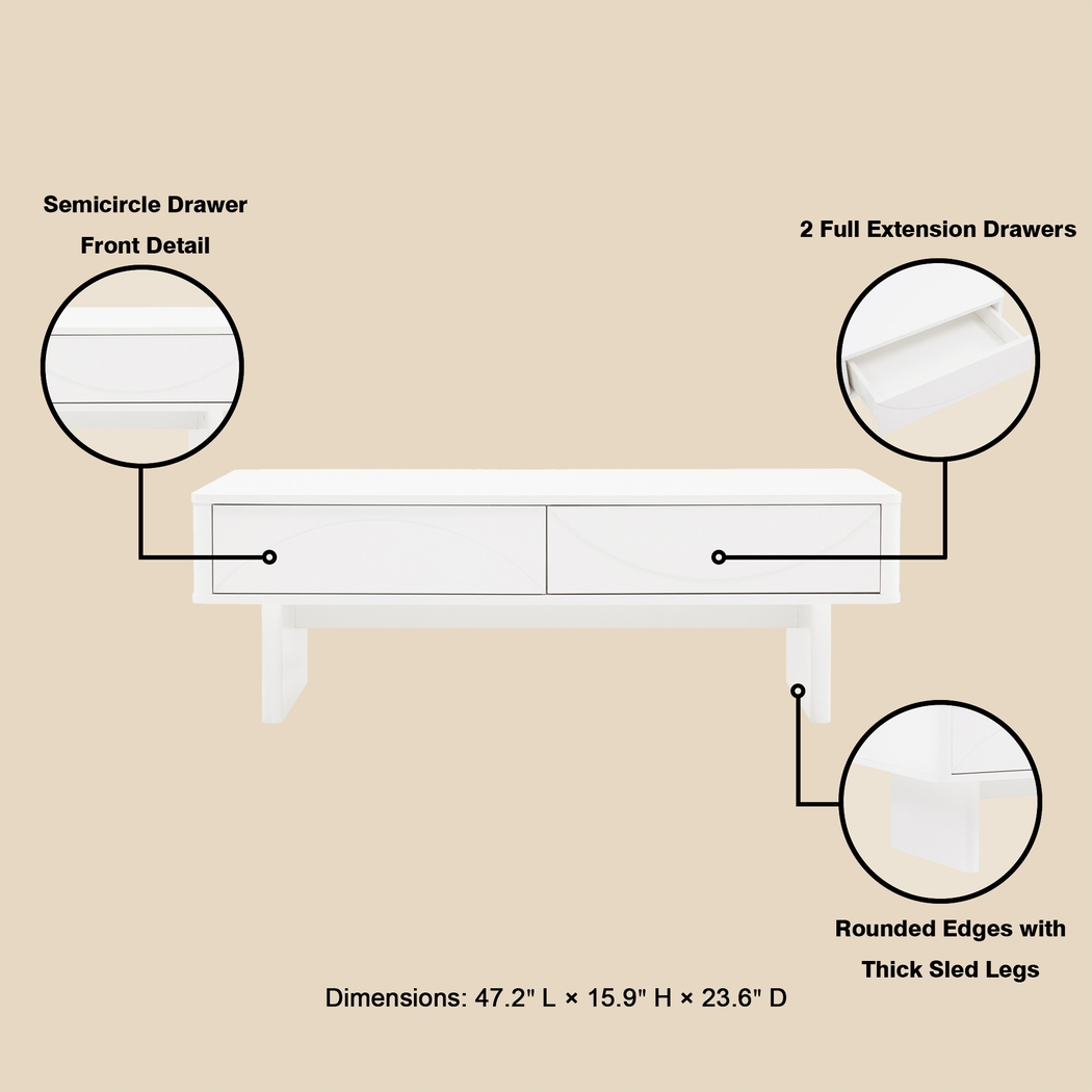 Ammons White Cocktail Table - Thumbnail - Image 5