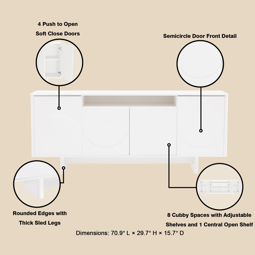 Ammons White Sideboard - Thumbnail - Image 6