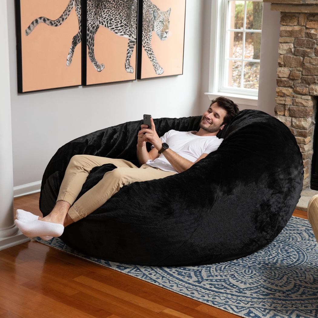 Kids Amnons Black Bean Bag Chair - Thumbnail - Image 3