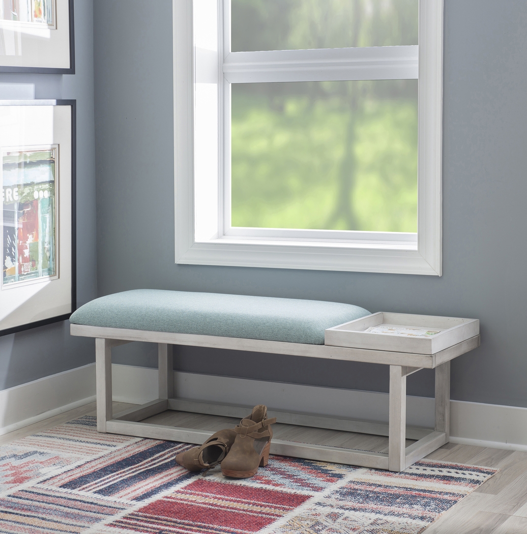 Amoroso White/Aqua Bench - Thumbnail - Image 2