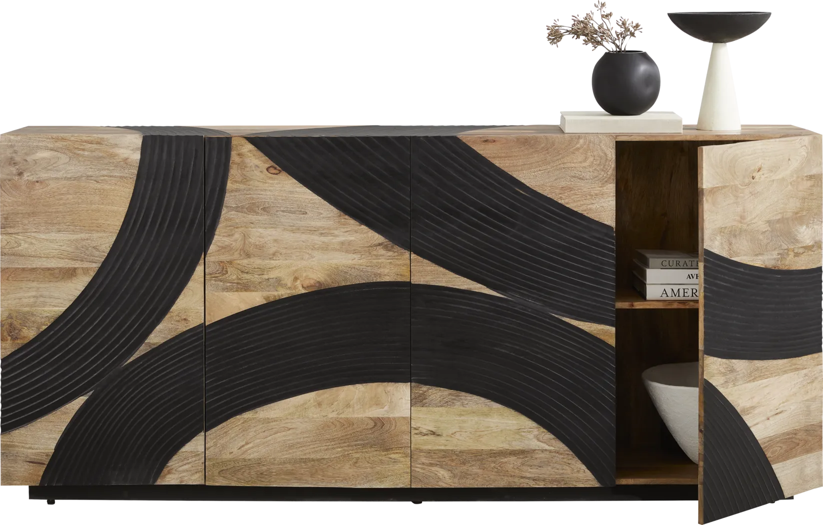 Amory Dark Brown 80 in. Credenza - Thumbnail - Image 2