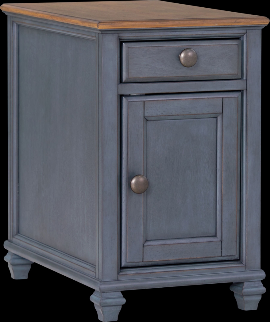 Amoyr Blue Chairside Table - Thumbnail - Image 1