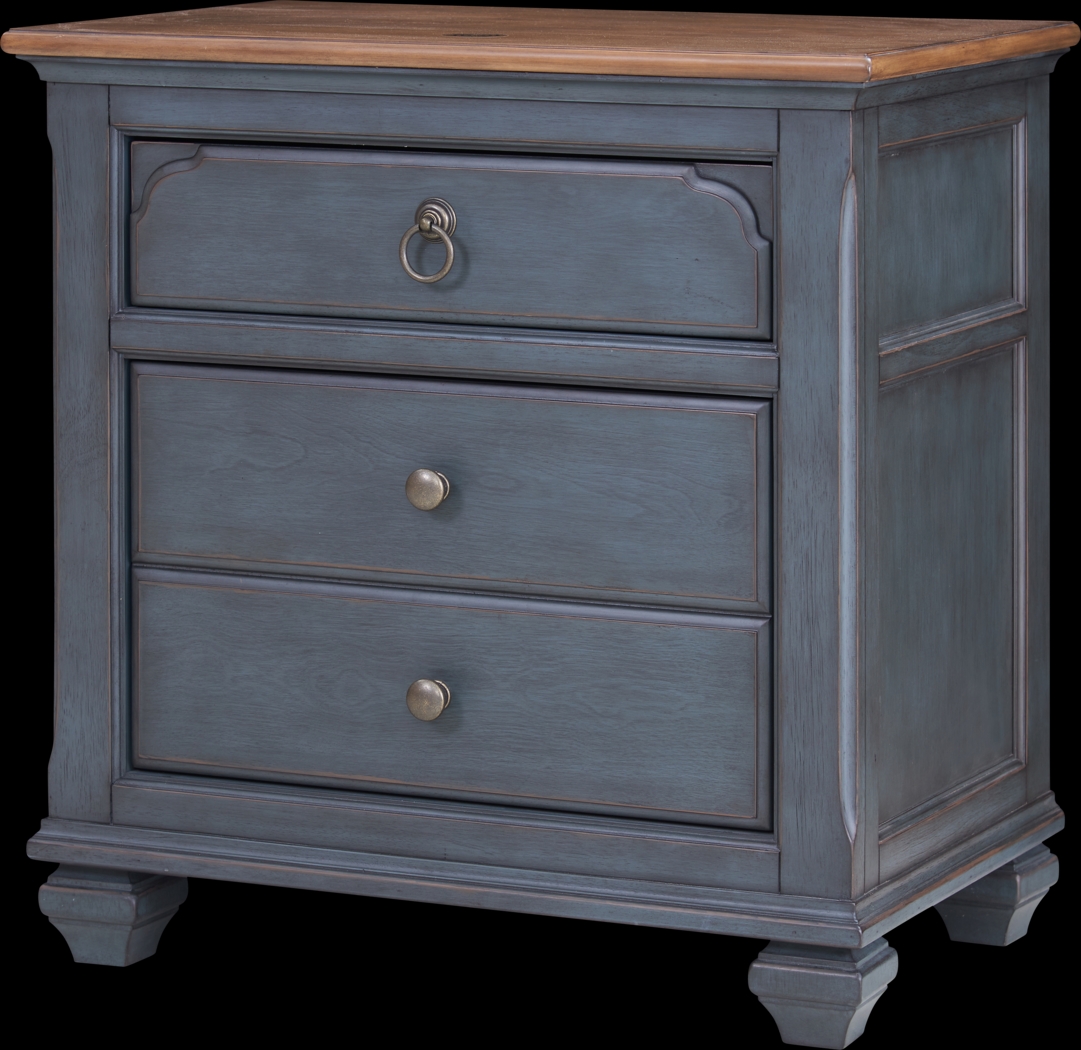 Amoyr Blue Nightstand - Thumbnail - Image 3