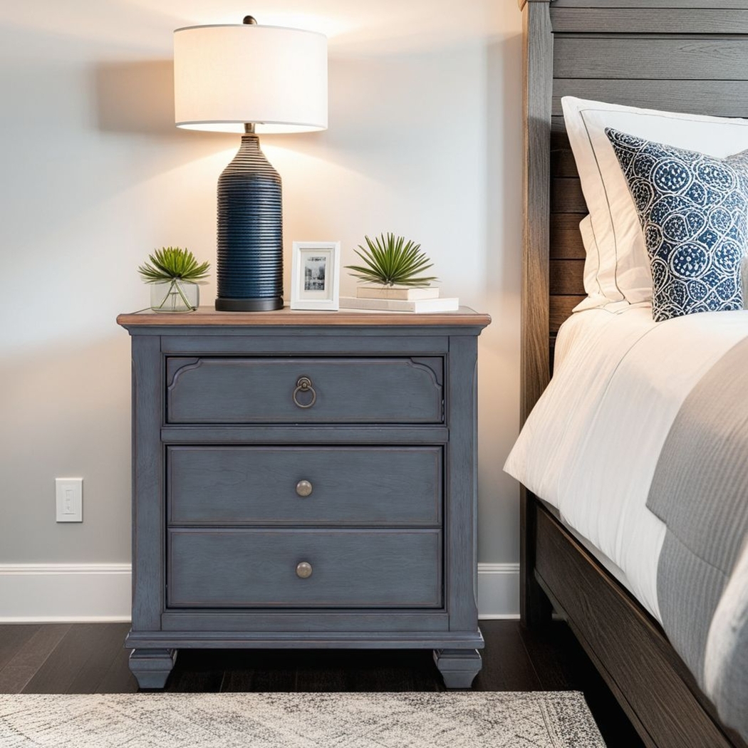 Amoyr Blue Nightstand - Thumbnail - Image 6