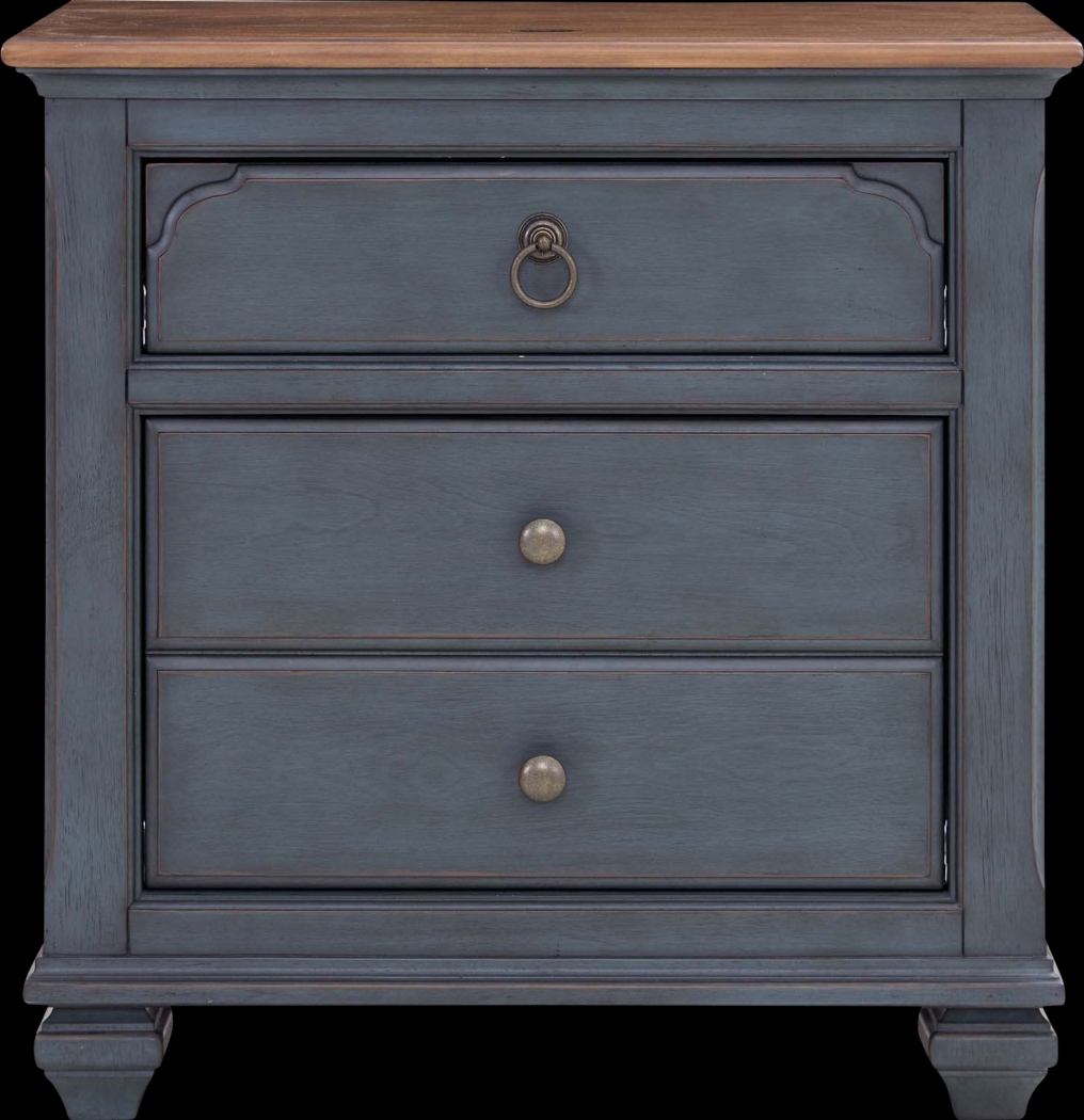 Amoyr Blue Nightstand - Thumbnail - Image 1