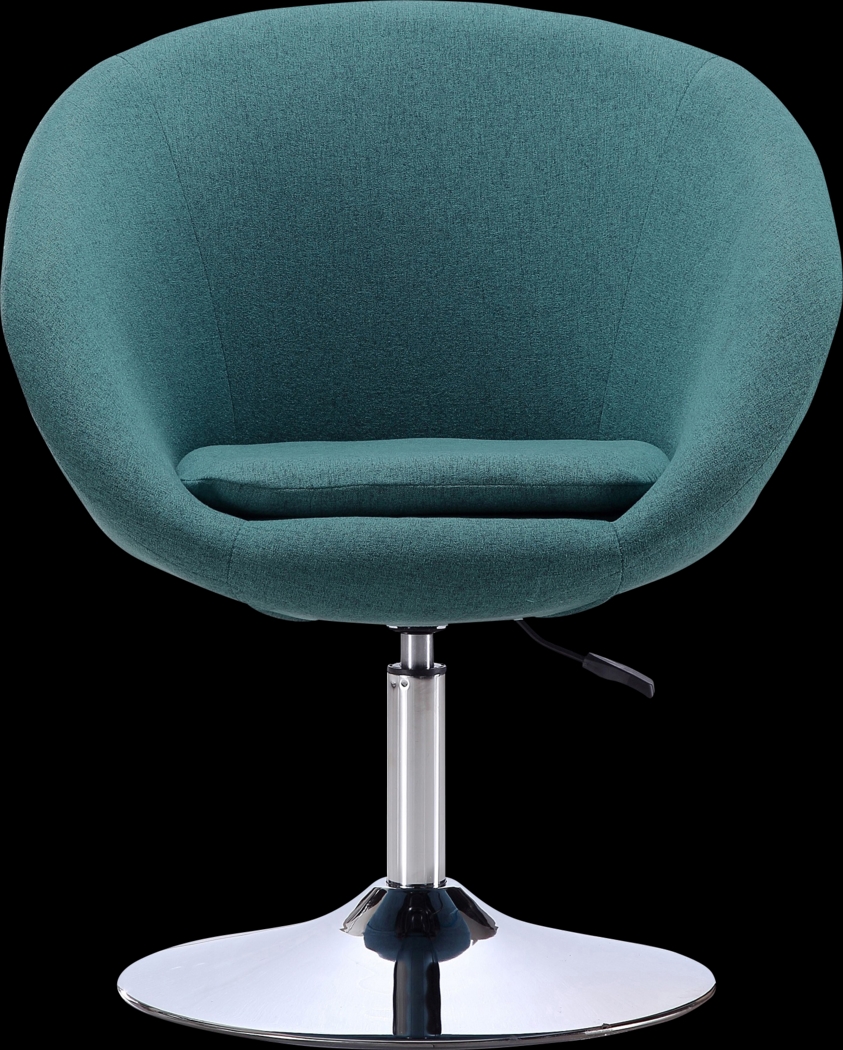 Amparoo Light Blue Swivel Accent Chair - Thumbnail - Image 2