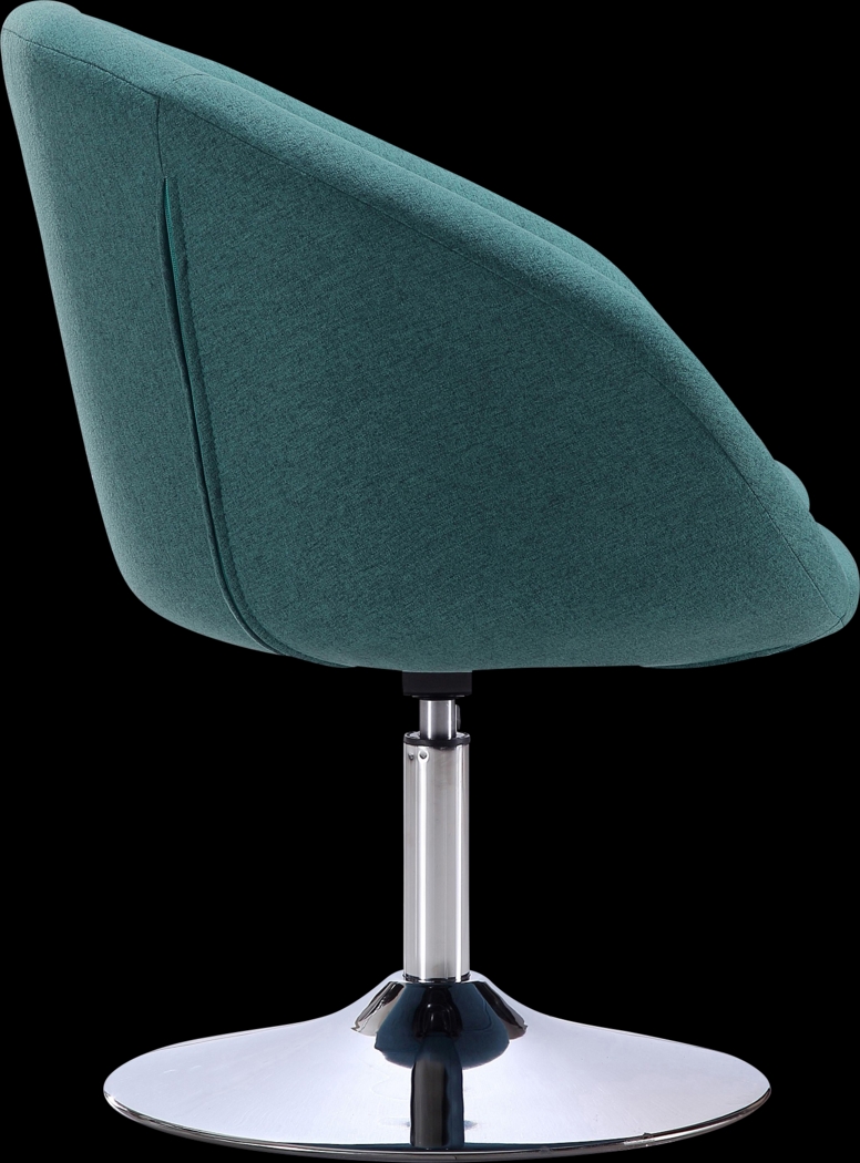 Amparoo Light Blue Swivel Accent Chair - Thumbnail - Image 3