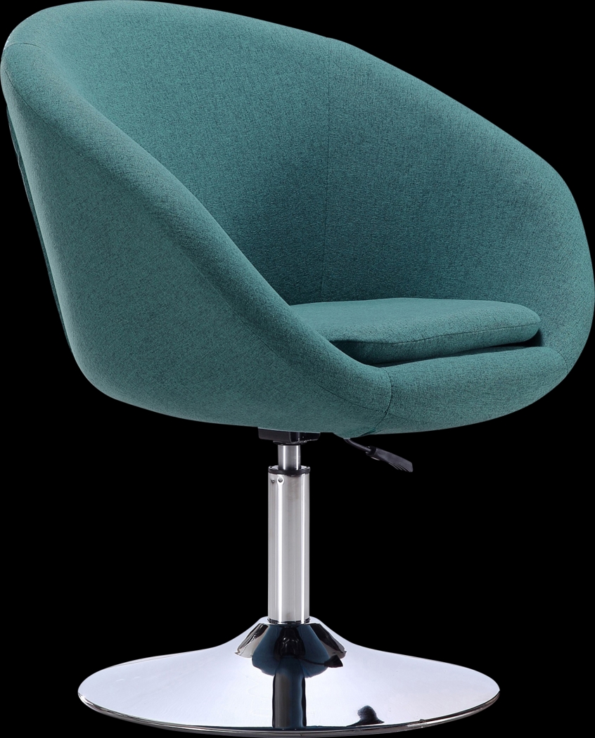 Amparoo Light Blue Swivel Accent Chair - Thumbnail - Image 1