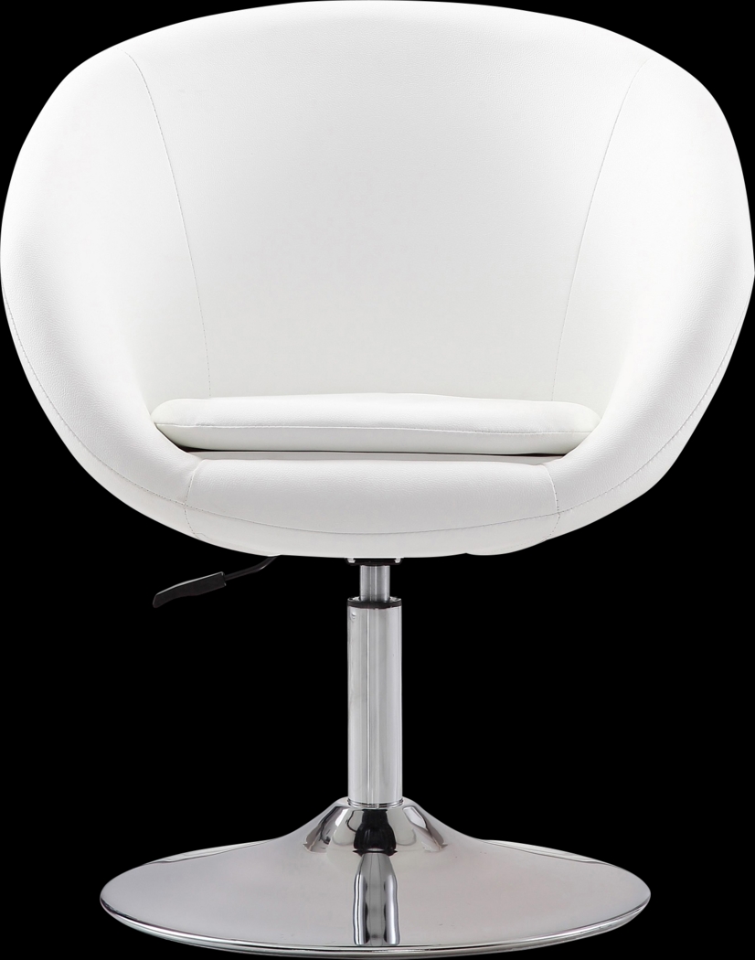Amparoo White Swivel Accent Chair - Thumbnail - Image 2