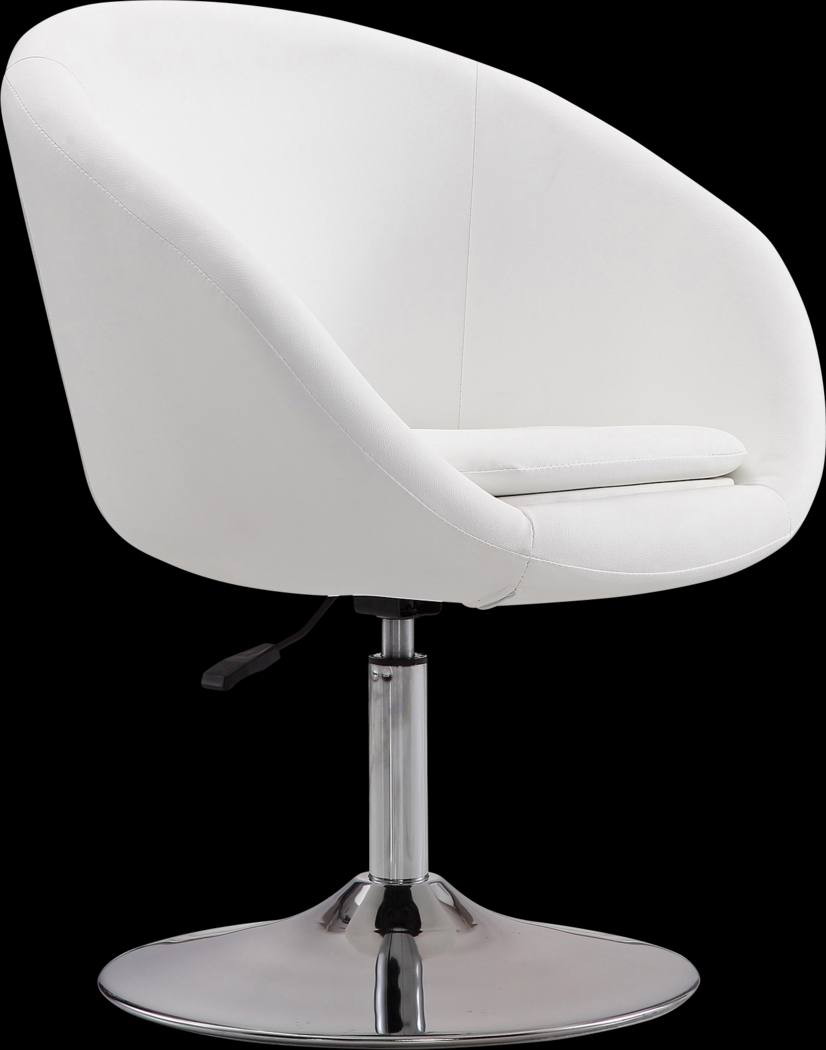 Amparoo White Swivel Accent Chair - Thumbnail - Image 1
