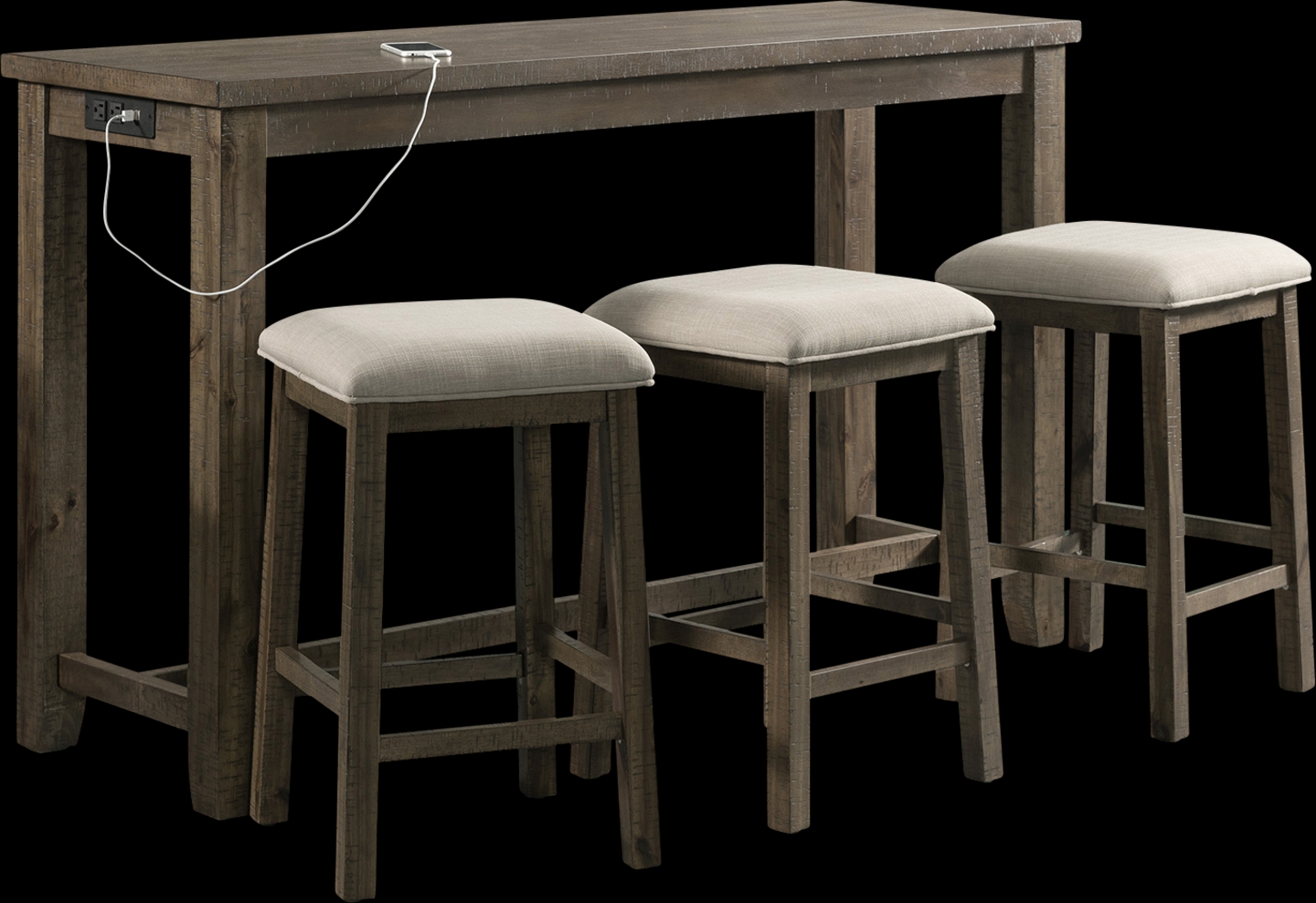 Ampezo Gray Bar Table with Stools - Thumbnail - Image 1