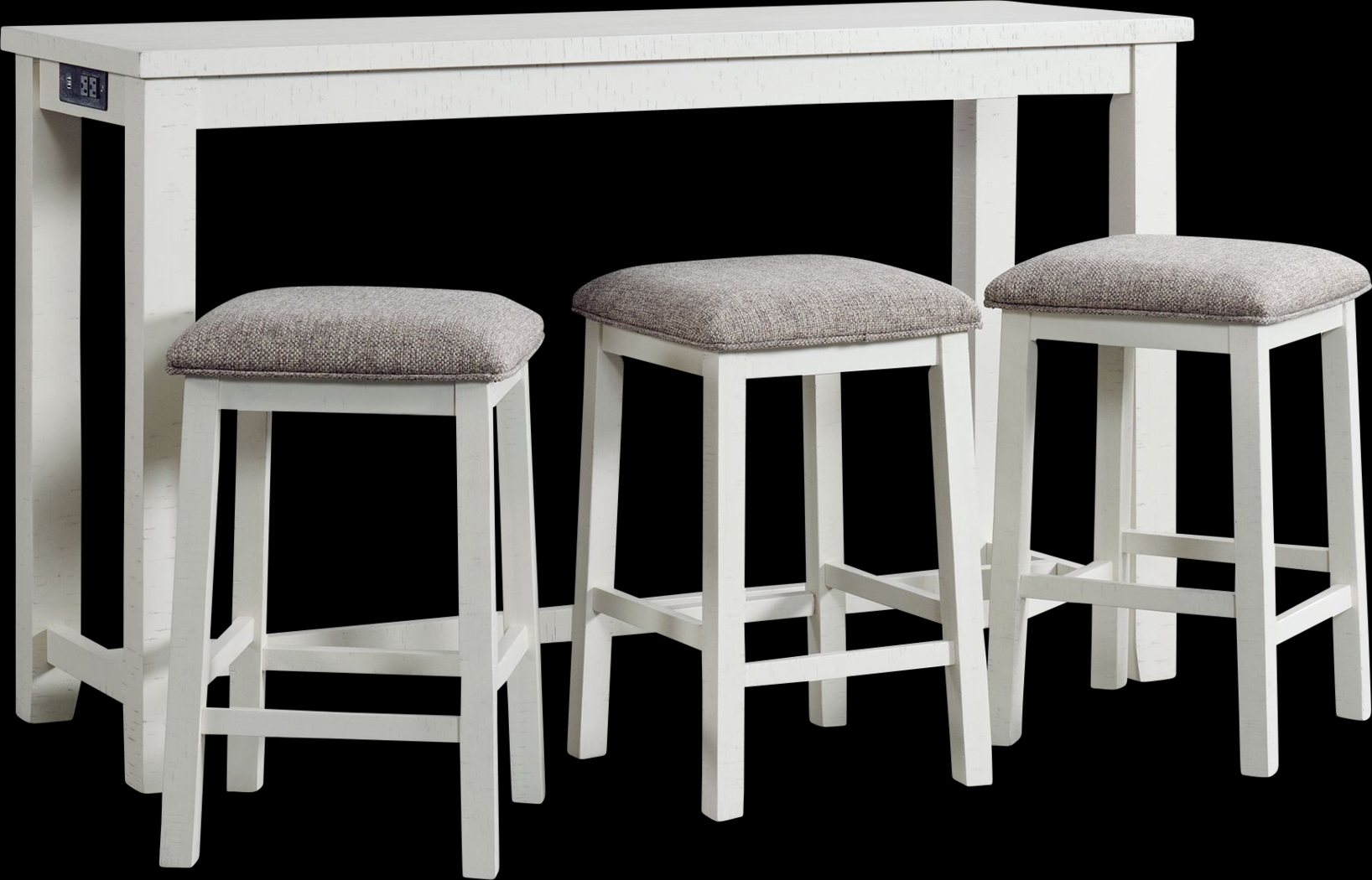 Ampezo White Bar Table with Stools - Thumbnail - Image 1
