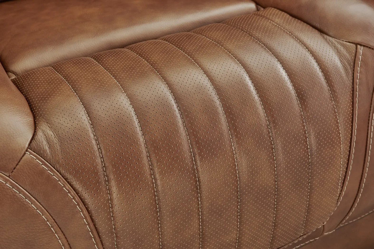 Amplify Brown Leather 6 Pc Triple Power Sectional - Image 7