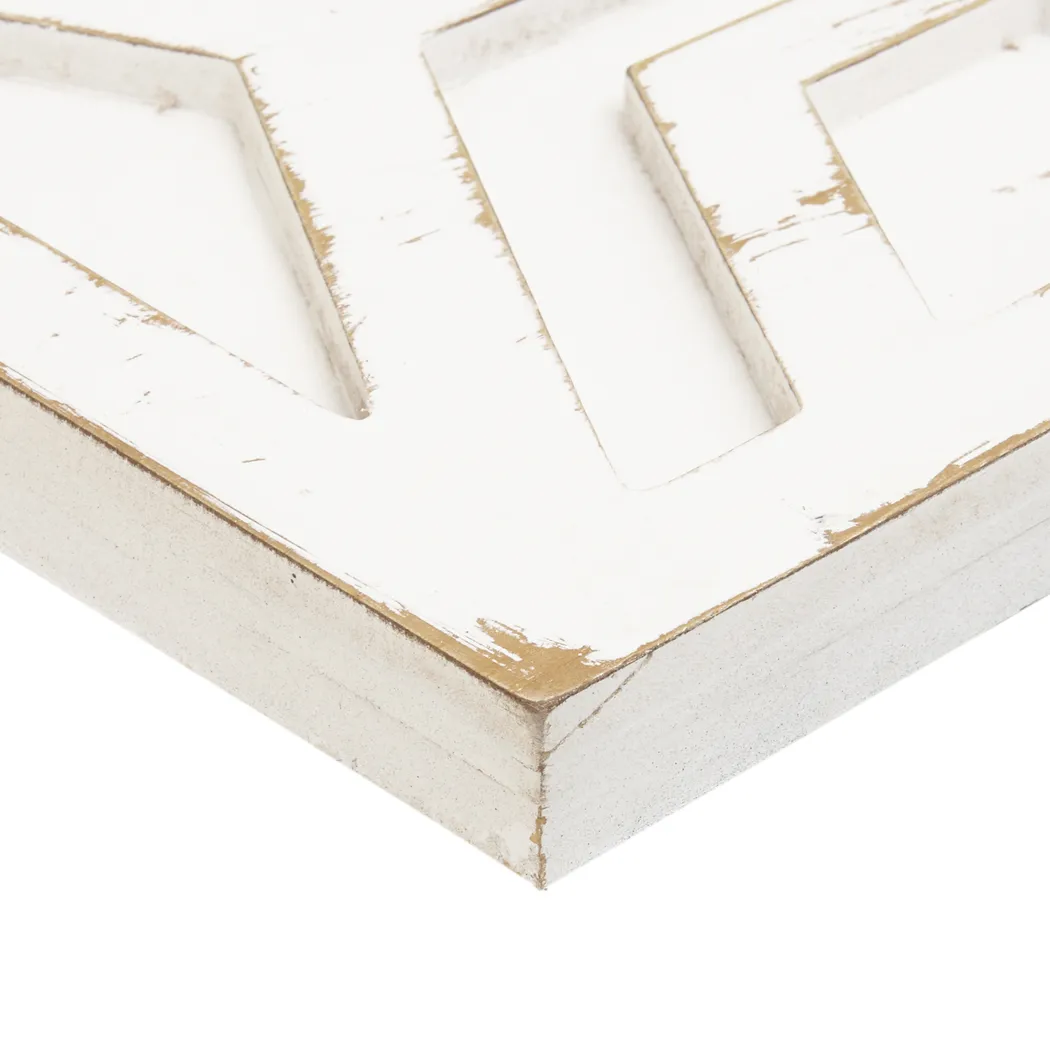 Amreheim White Wooden Wall Art with Pattern - Thumbnail - Image 5