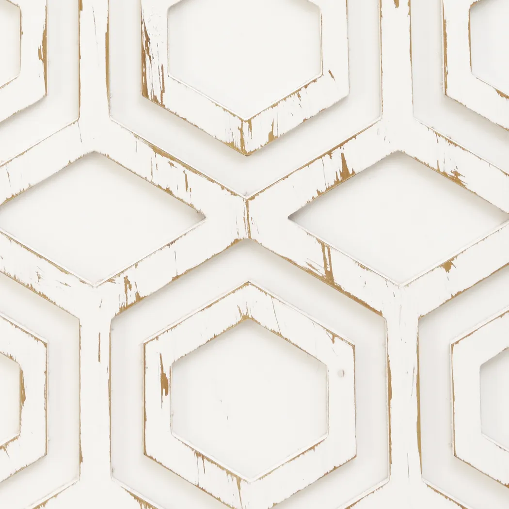 Amreheim White Wooden Wall Art with Pattern - Thumbnail - Image 6