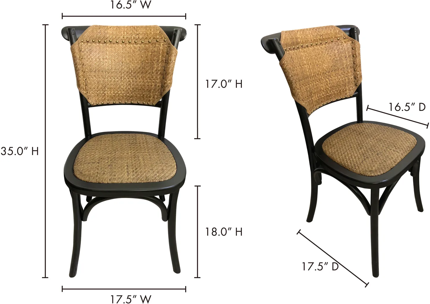 Amroth Black Side Chair, Set of 2 - Thumbnail - Image 4