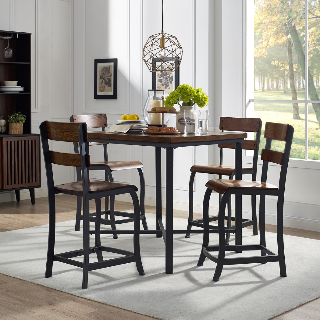 Amstone Brown Counter Height Dining Table - Thumbnail - Image 6