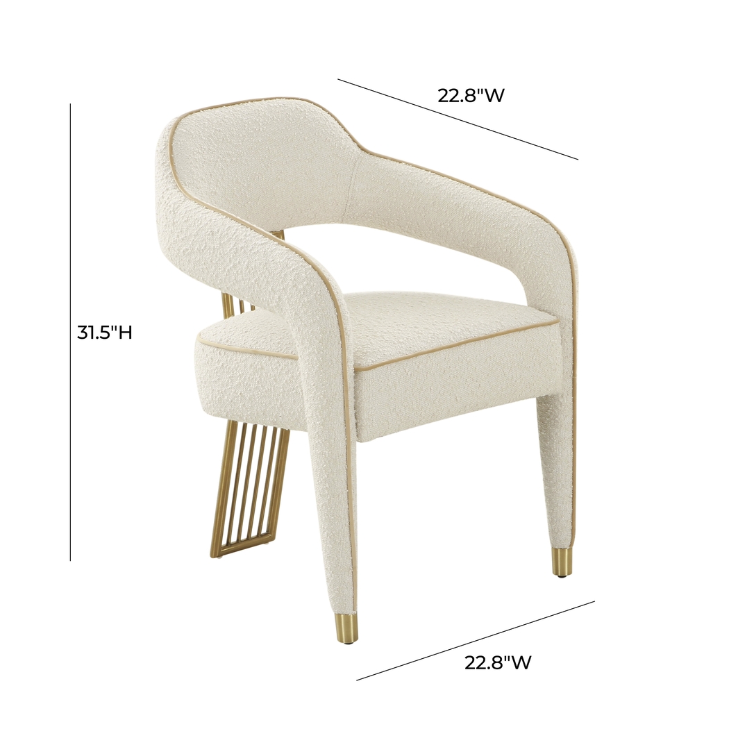 Amurra Cream Arm Chair - Thumbnail - Image 6