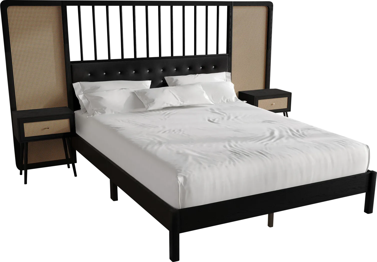 Amynus Black King Bed with Nightstands - Thumbnail - Image 13