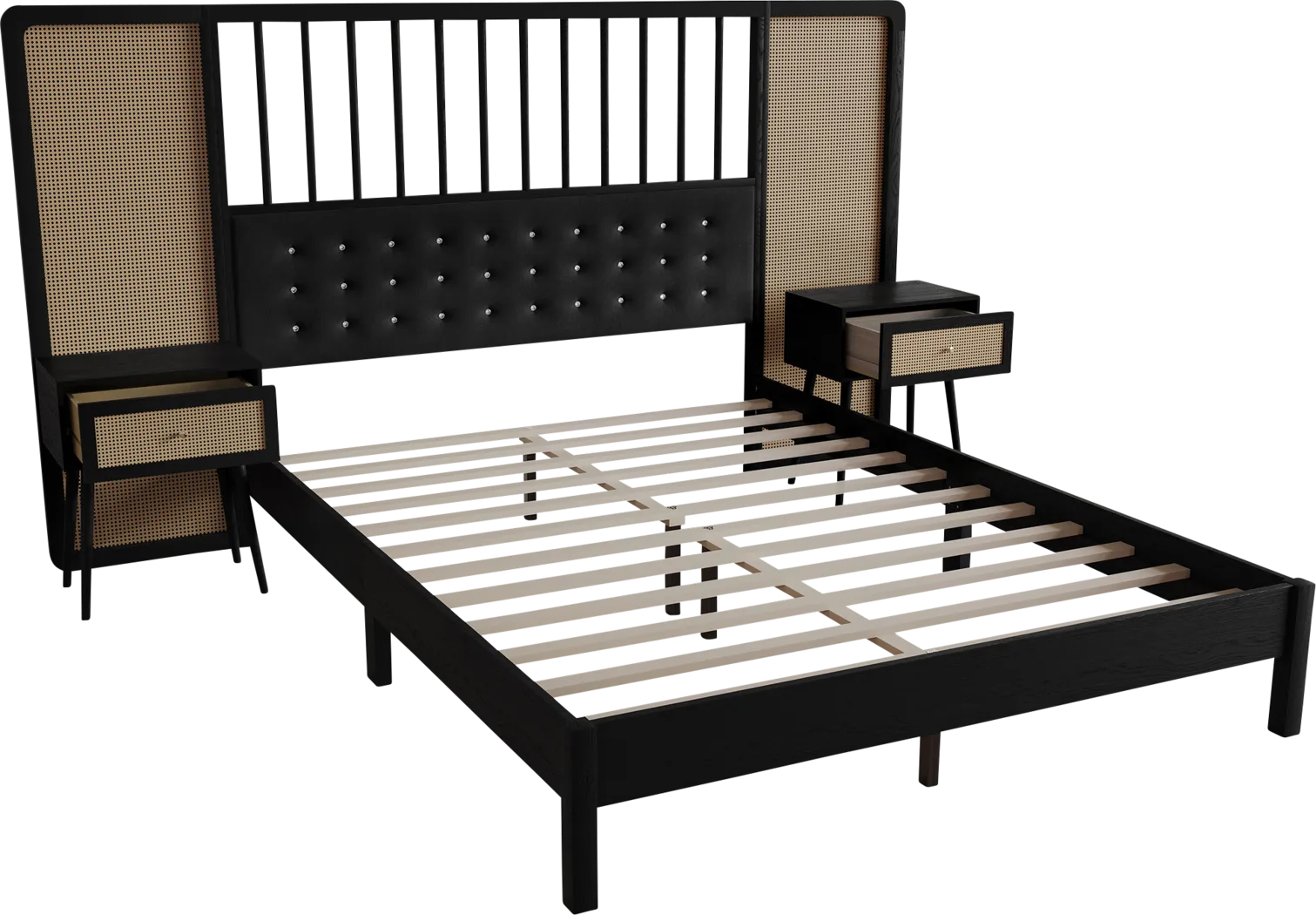 Amynus Black King Bed with Nightstands - Thumbnail - Image 15