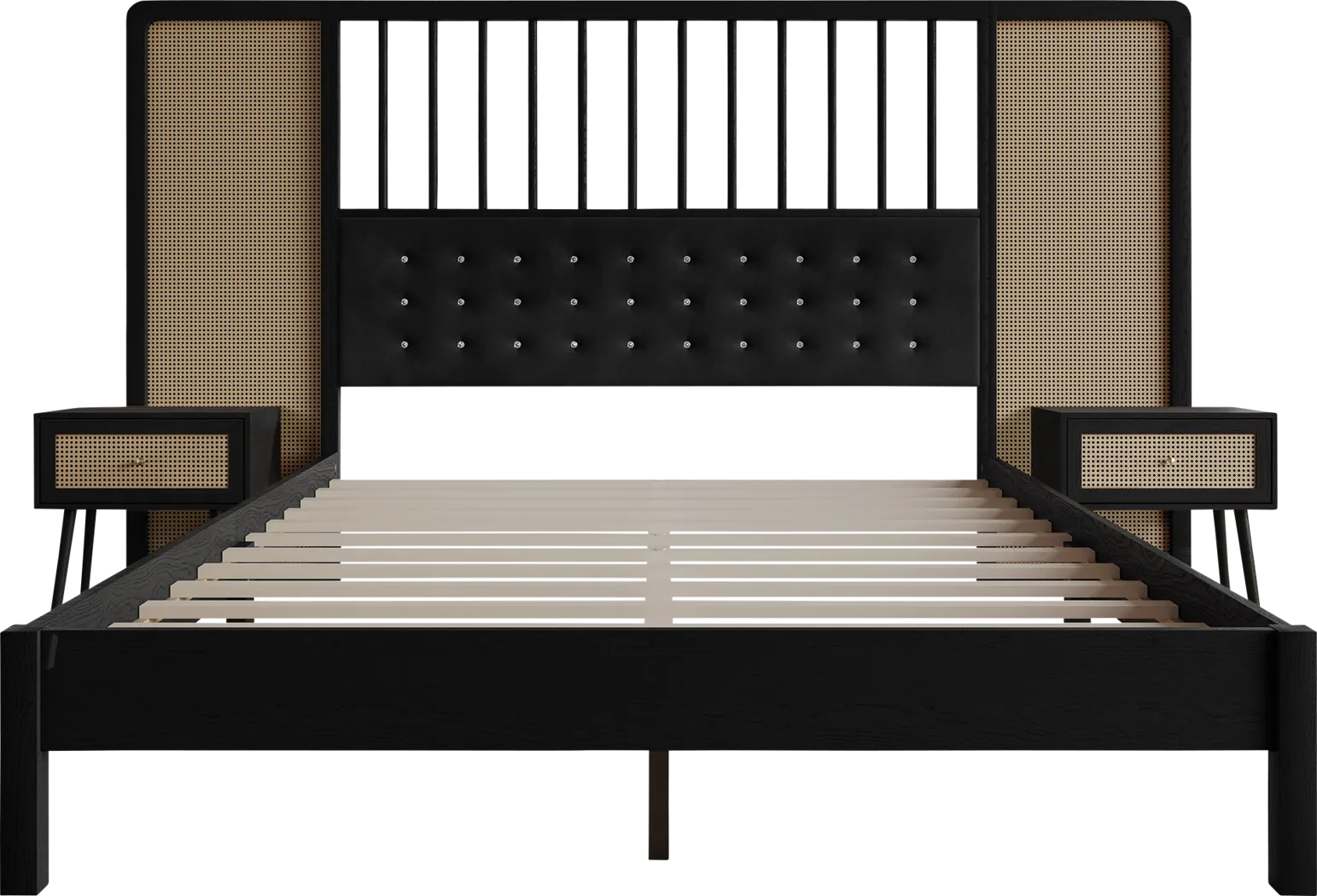 Amynus Black King Bed with Nightstands - Thumbnail - Image 16