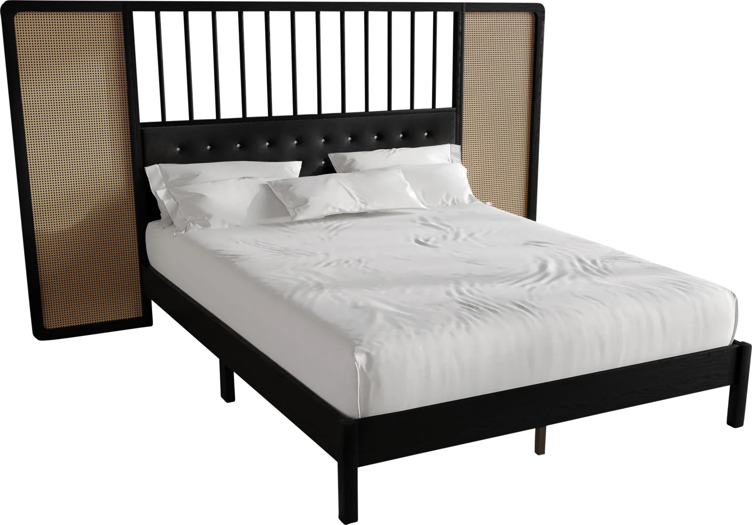 Amynus Black King Bed with Nightstands - Thumbnail - Image 17