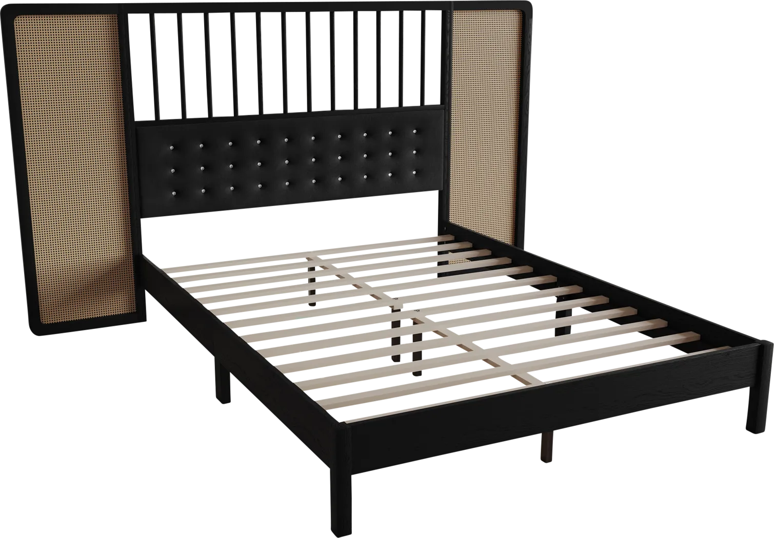 Amynus Black King Bed with Nightstands - Thumbnail - Image 19